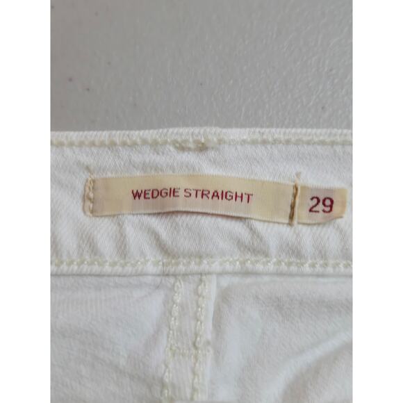 Levi's Premium High Rise Wedgie Straight Raw Hem Jeans In Cold Feet Size‎ 29 - Picture 7 of 7